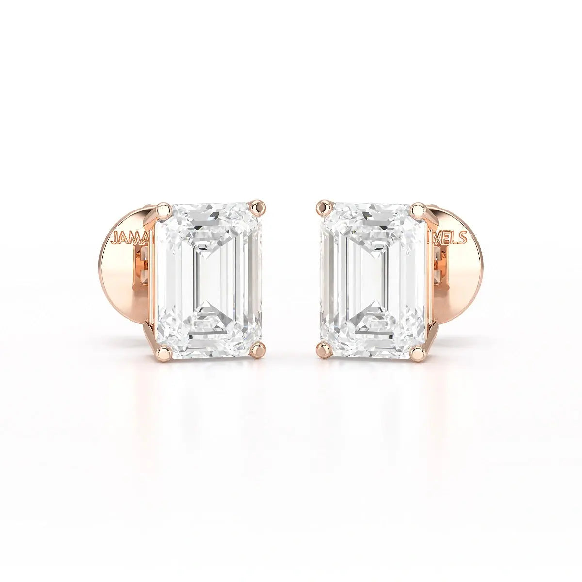 1 Ct Emerald Pair Solitaire Lab Diamond Earrings