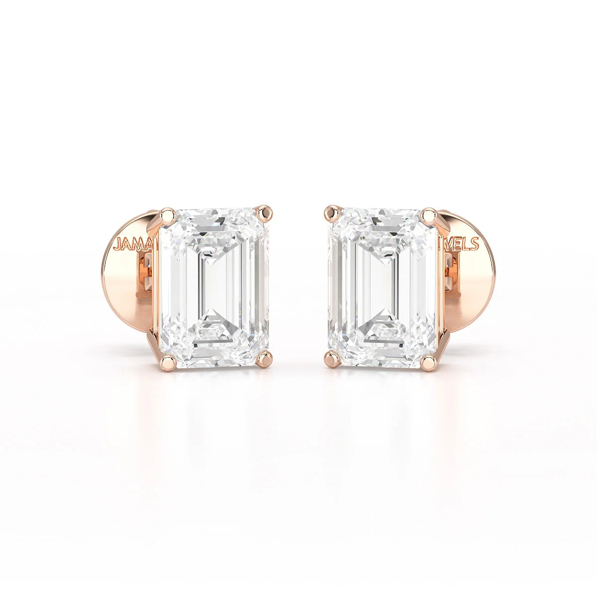 1 Ct Emerald Pair Solitaire Lab Diamond Earrings