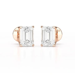1 Ct Emerald Pair Solitaire Lab Diamond Earrings