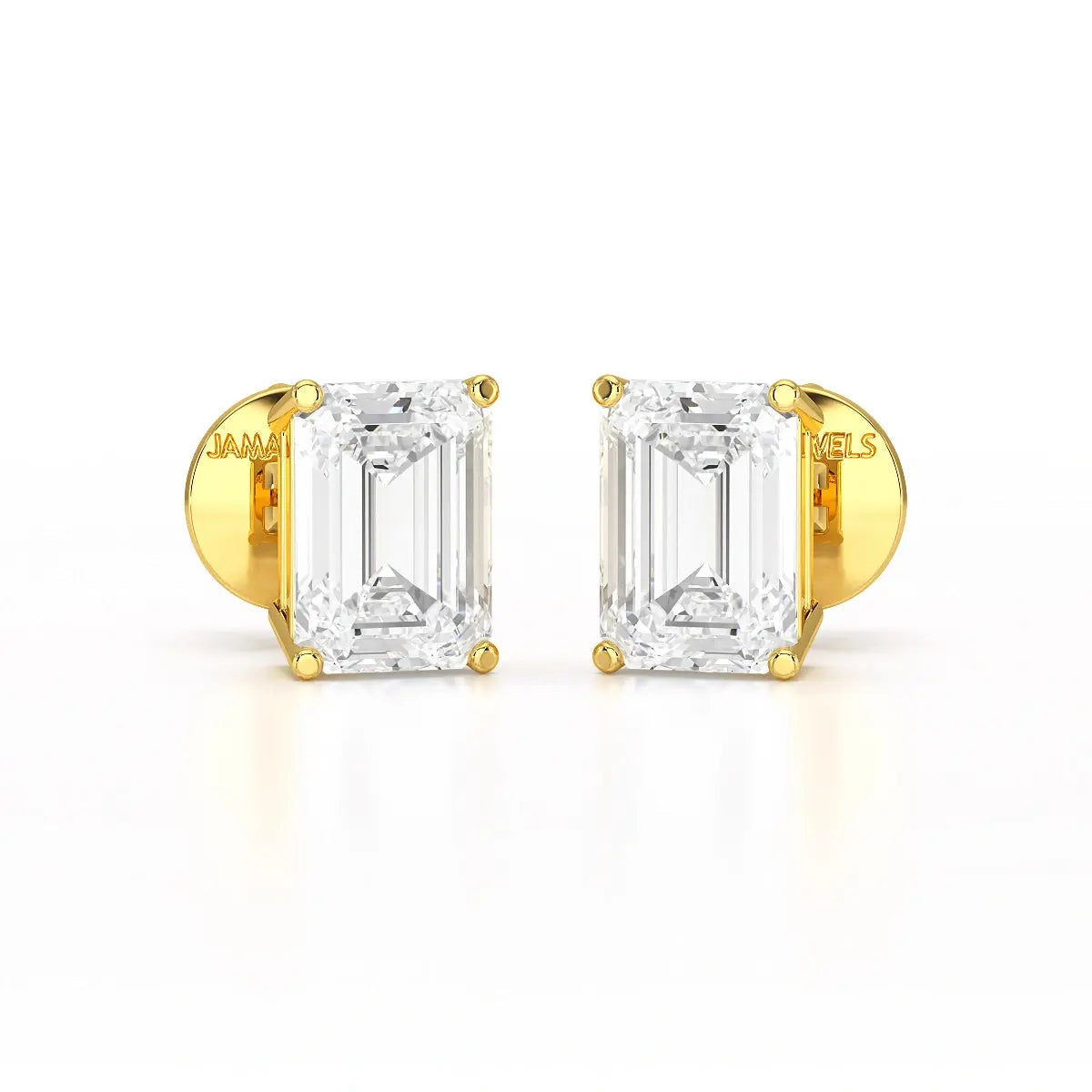 1 Ct Emerald Pair Solitaire Lab Diamond Earrings
