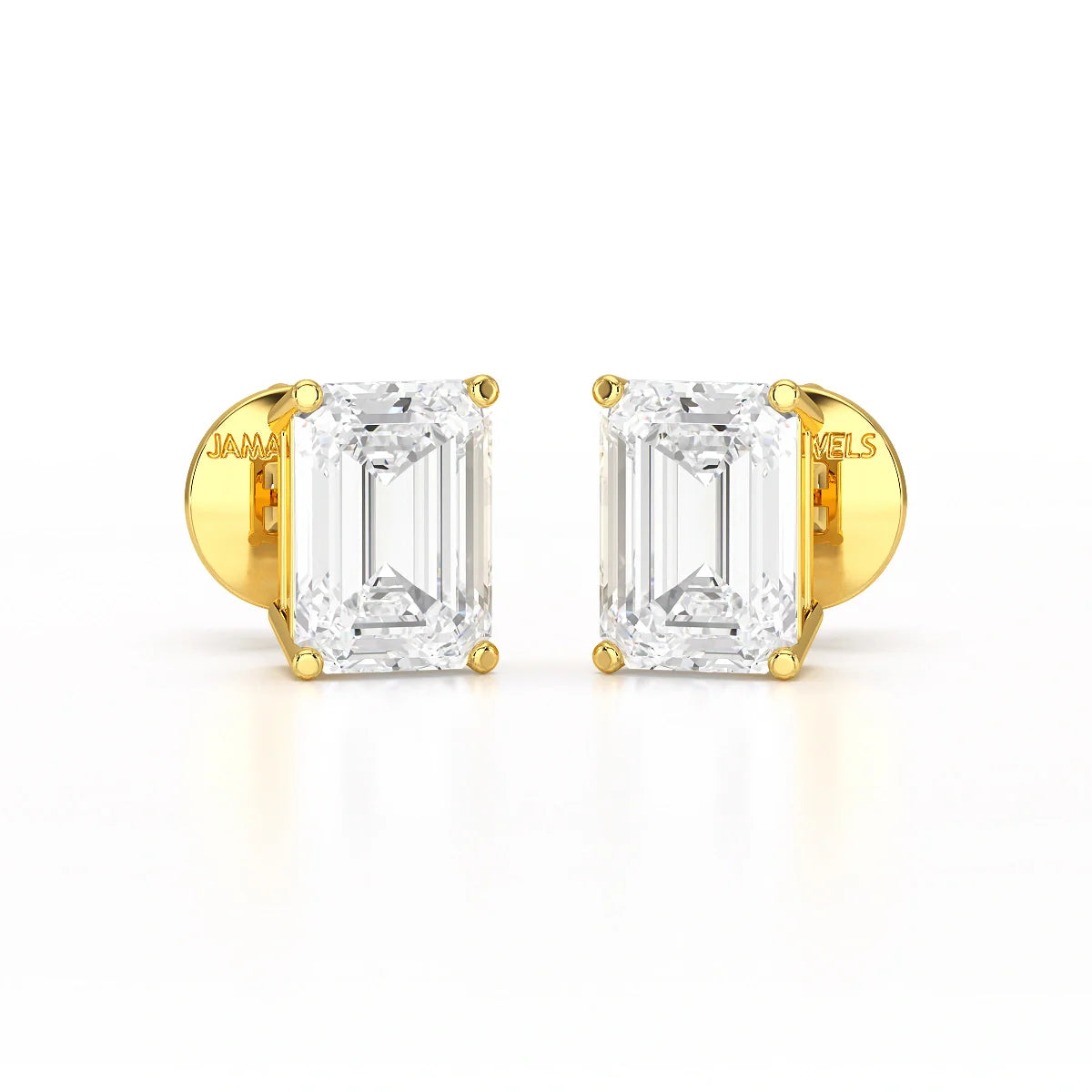 1 Ct Emerald Pair Solitaire Lab Diamond Earrings