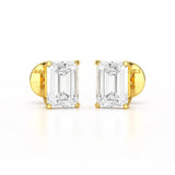 1 Ct Emerald Pair Solitaire Lab Diamond Earrings