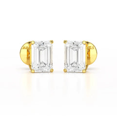 1 Ct Emerald Pair Solitaire Lab Diamond Earrings