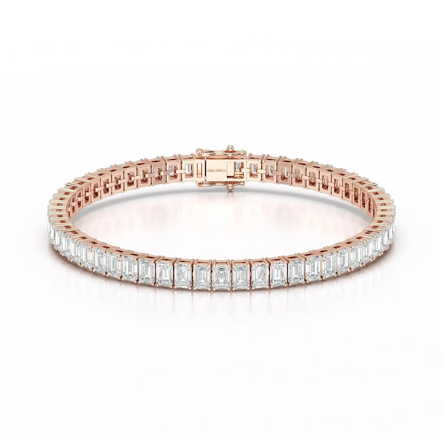 14.25 CT Emerald Cut Tennis Lab Diamond Bracelet