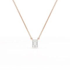 1 CT Emerald Cut Lab Grown Diamond Solitaire Pendant