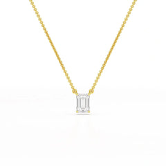 1 CT Emerald Cut Lab Grown Diamond Solitaire Pendant