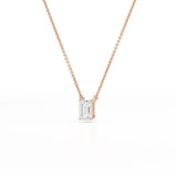 1 CT Emerald Cut Lab Grown Diamond Solitaire Pendant