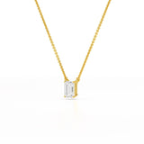 1 CT Emerald Cut Lab Grown Diamond Solitaire Pendant