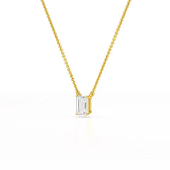 1 CT Emerald Cut Lab Grown Diamond Solitaire Pendant
