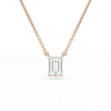 1 CT Emerald Cut Lab Grown Diamond Solitaire Pendant