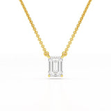 1 CT Emerald Cut Lab Grown Diamond Solitaire Pendant