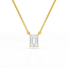 1 CT Emerald Cut Lab Grown Diamond Solitaire Pendant