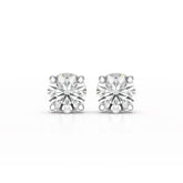 4.09 CT Lab Diamond White Gold Stud Earrings
