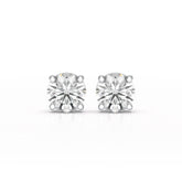 4.09 CT Lab Diamond White Gold Stud Earrings
