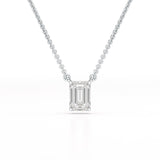 1 CT Emerald Cut Lab Grown Diamond Solitaire Pendant