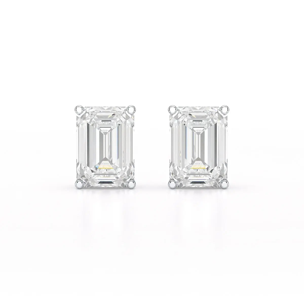 1 Ct Emerald Pair Solitaire Lab Diamond Earrings