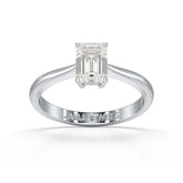 1 Ct Emerald Cut Solitaire Lab Diamond Ring