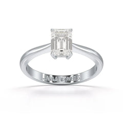1 Ct Emerald Cut Solitaire Lab Diamond Ring