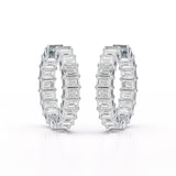 Emerald Cut Lab Diamond Hoop Earrings