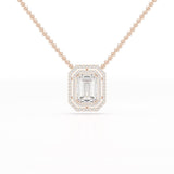11.43 CT Emerald Cut Halo Lab Diamond Pendant