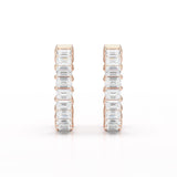 Emerald Cut Lab Diamond Hoop Earrings
