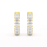 Emerald Cut Lab Diamond Hoop Earrings