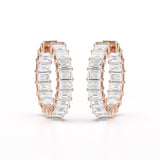 Emerald Cut Lab Diamond Hoop Earrings