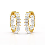 Emerald Cut Lab Diamond Hoop Earrings