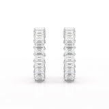 Emerald Cut Lab Diamond Hoop Earrings