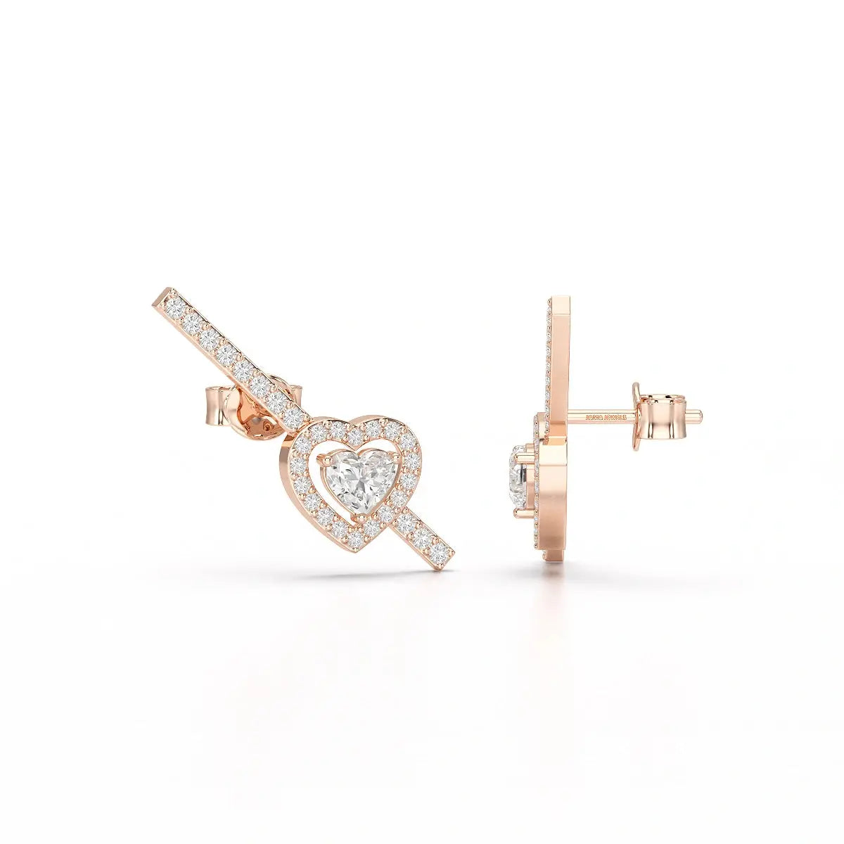 0.76 CT Lab Diamond Heart Cut Earrings Jama Jewels