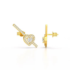0.76 CT Lab Diamond Heart Cut Earrings Jama Jewels