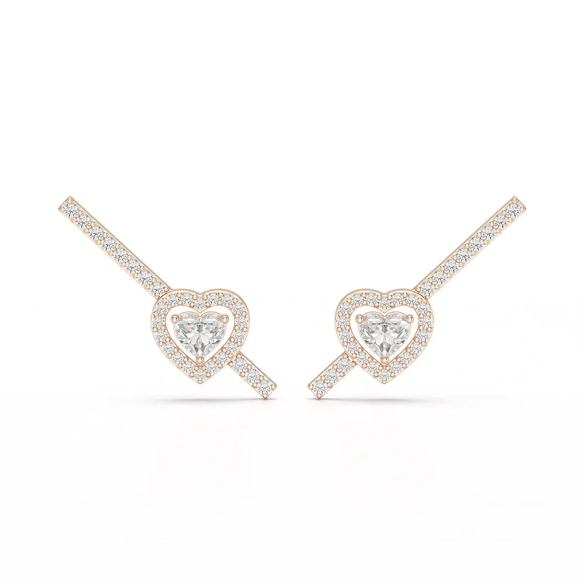 0.76 CT Lab Diamond Heart Cut Earrings Jama Jewels