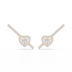 0.76 CT Lab Diamond Heart Cut Earrings Jama Jewels