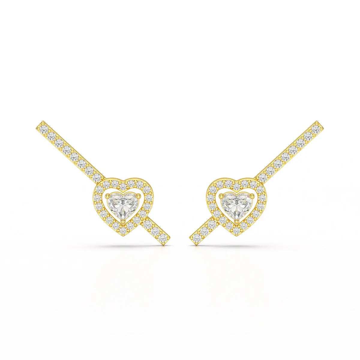 0.76 CT Lab Diamond Heart Cut Earrings Jama Jewels