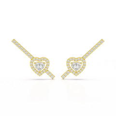 0.76 CT Lab Diamond Heart Cut Earrings Jama Jewels