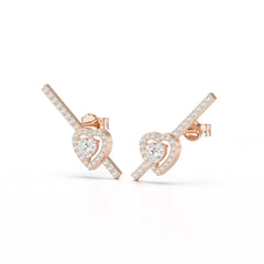 0.76 CT Lab Diamond Heart Cut Earrings Jama Jewels