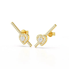 0.76 CT Lab Diamond Heart Cut Earrings Jama Jewels
