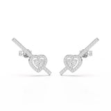 0.76 CT Lab Diamond Heart Cut Earrings