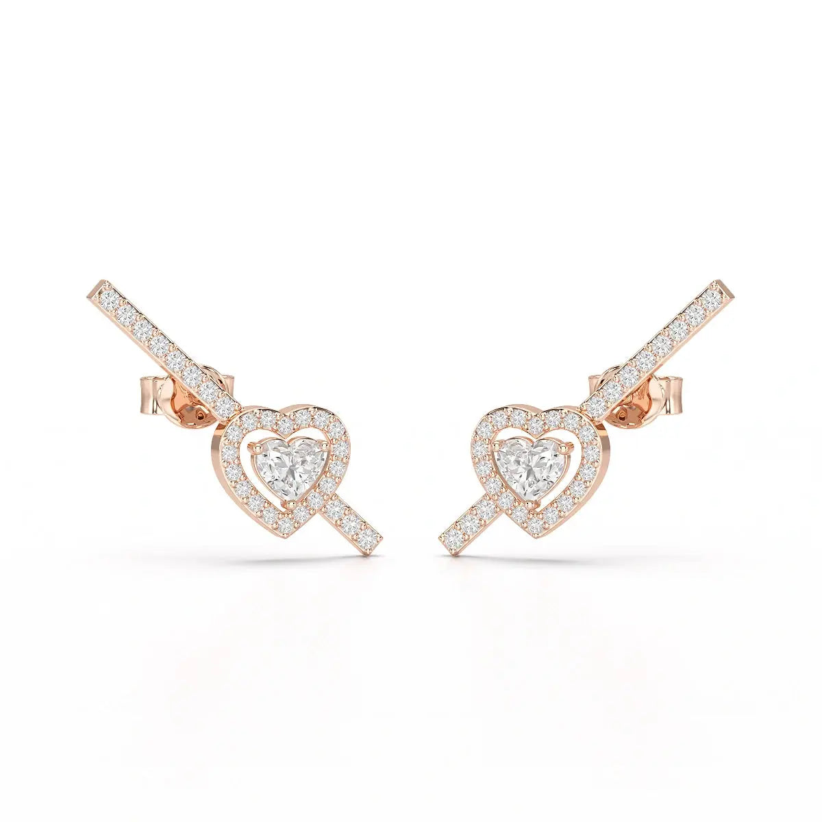 0.76 CT Lab Diamond Heart Cut Earrings Jama Jewels