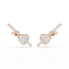 0.76 CT Lab Diamond Heart Cut Earrings Jama Jewels