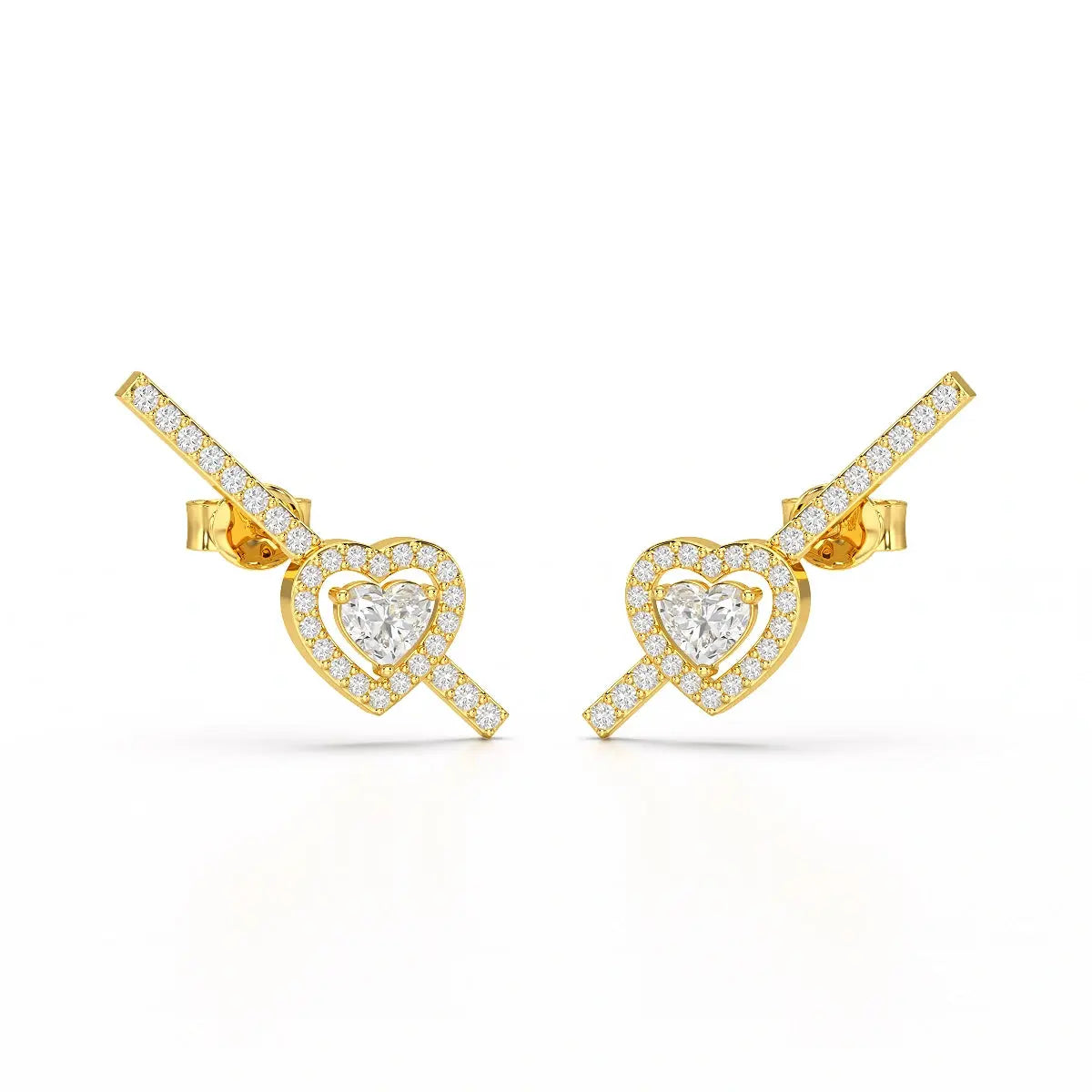 0.76 CT Lab Diamond Heart Cut Earrings Jama Jewels