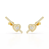 0.76 CT Lab Diamond Heart Cut Earrings