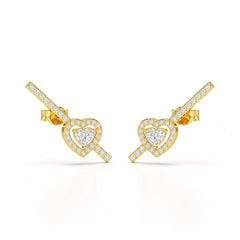 0.76 CT Lab Diamond Heart Cut Earrings Jama Jewels