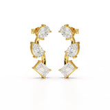 3.45 CT Lab Diamond Emerald Cut Earrings