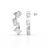 3.45 CT Lab Diamond Emerald Cut Earrings