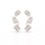 3.45 CT Lab Diamond Emerald Cut Earrings