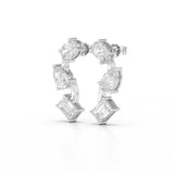 3.45 CT Lab Diamond Emerald Cut Earrings
