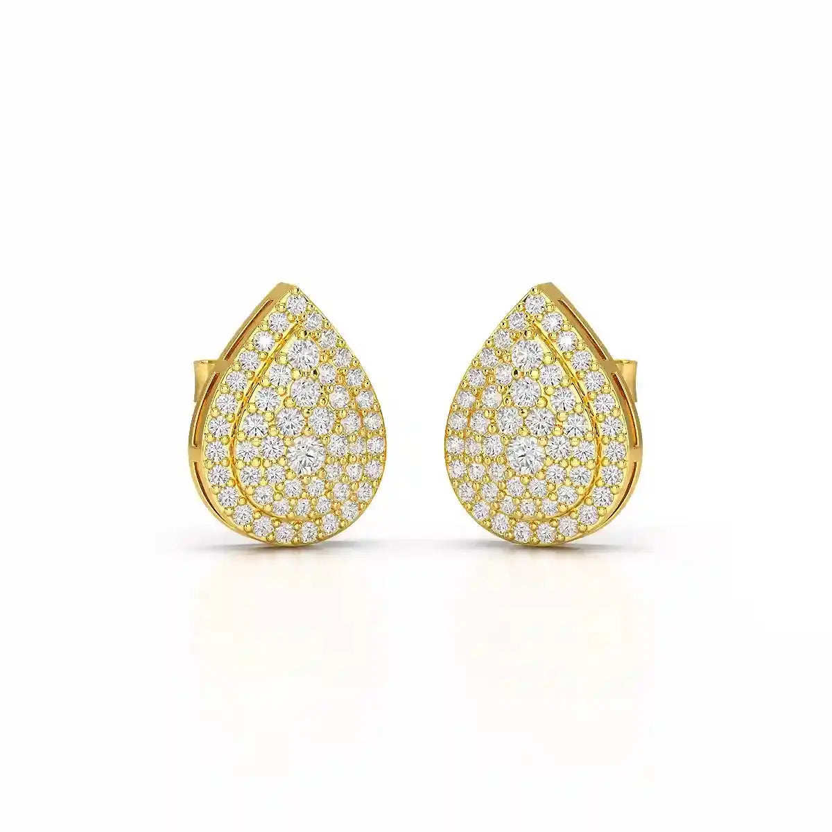 0.82 CT Lab Diamond Pear Shape Stud Earrings Jama Jewels