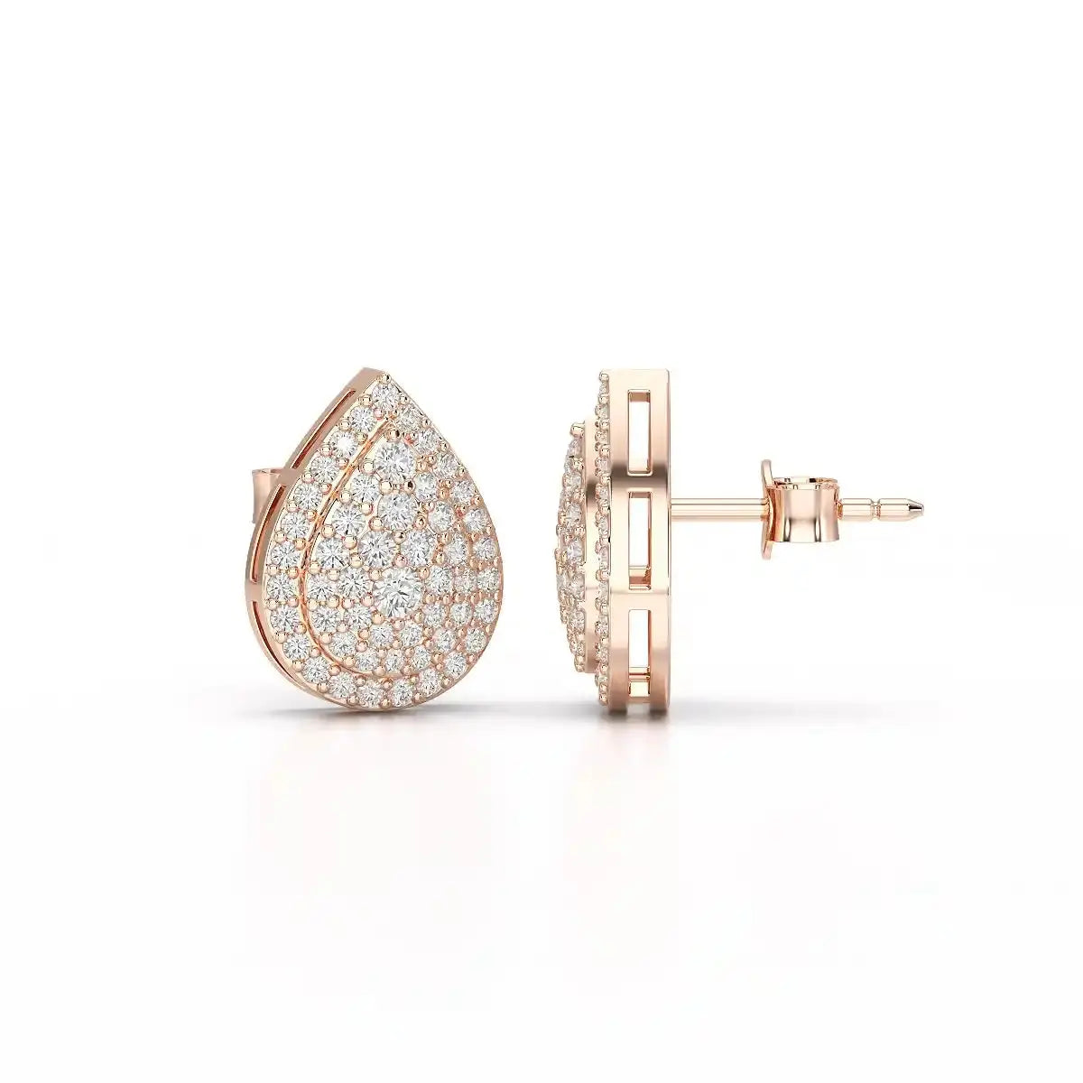 0.82 CT Lab Diamond Pear Shape Stud Earrings Jama Jewels