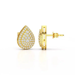 0.82 CT Lab Diamond Pear Shape Stud Earrings Jama Jewels